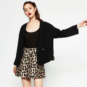 Zara Minimalist V Neck Moto Blazer
